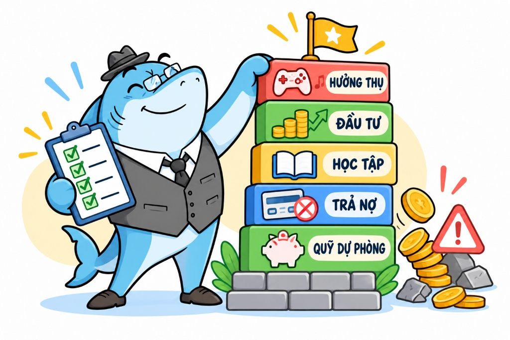 Tháp ưu tiên tài chính và các bước phân bổ tiền cho Gen Z