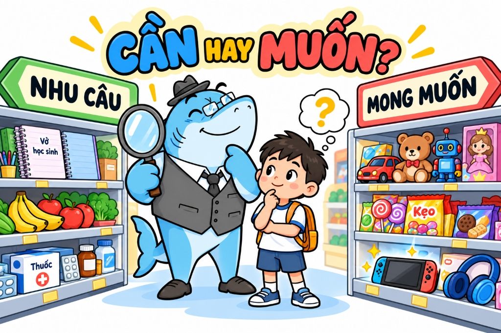 Dạy trẻ phân biệt giữa nhu cầu thiết yếu và mong muốn nhất thời